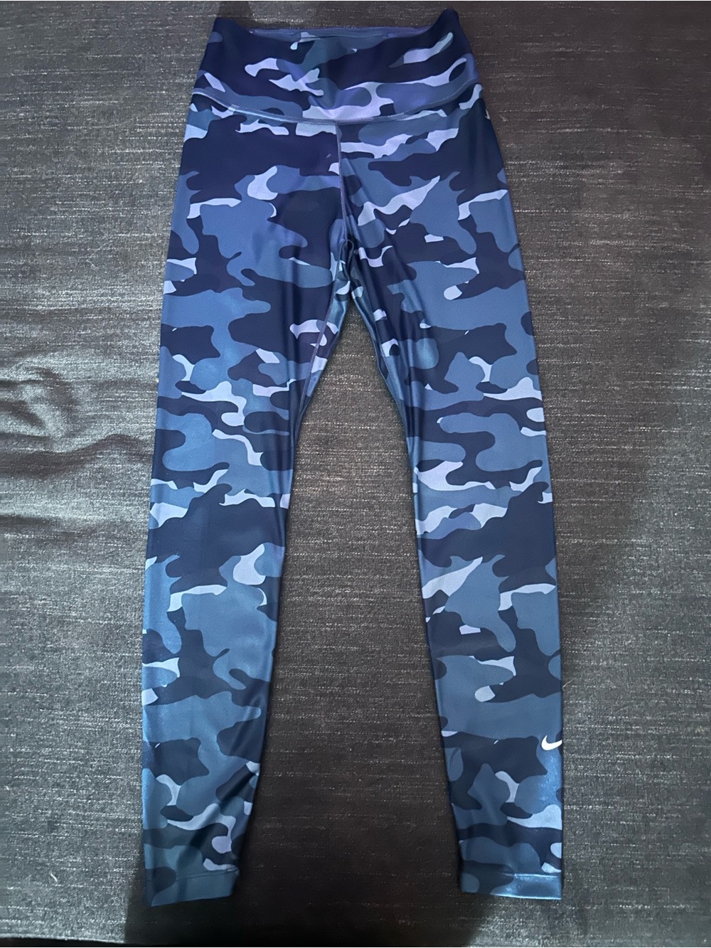 Nike Blue Camouflage Athletic Yoga Leggings Size Small